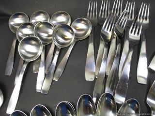 45 Piece MCM Georg Jensen Denmark PLATA stainless steel set Service For 8 Plus 2