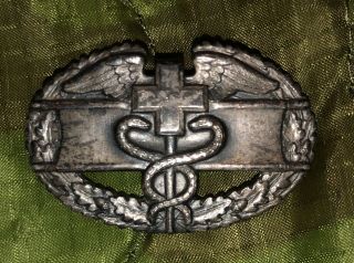 Wwii Us Army Combat Medic Badge,  Pin - Back,  Ww2