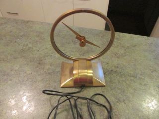 Vintage Mystery Electric Jefferson Golden Hour 355H Desk Art Deco Clock USA 3