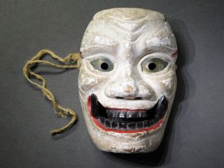 Oni (demon) Wooden Noh - Mask Hannya 18 - 19thc Japanese Edo Antique