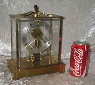 German Kundo Brass Anniversary Mantle Clock By Kieninger Obergfell