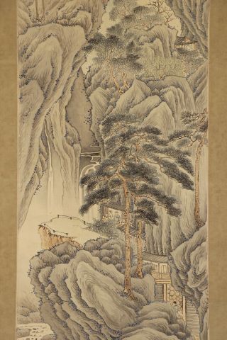 JAPANESE HANGING SCROLL ART Painting Sansui Landscape Asian antique E7519 4