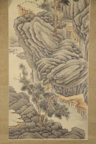 JAPANESE HANGING SCROLL ART Painting Sansui Landscape Asian antique E7519 5