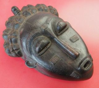 GOOD HEAVY WELL CARVED WEST AFRICAN BAULE AFRICAN TRIBAL ART WOODEN FACE MASK 3