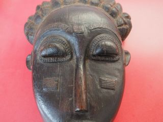 GOOD HEAVY WELL CARVED WEST AFRICAN BAULE AFRICAN TRIBAL ART WOODEN FACE MASK 4