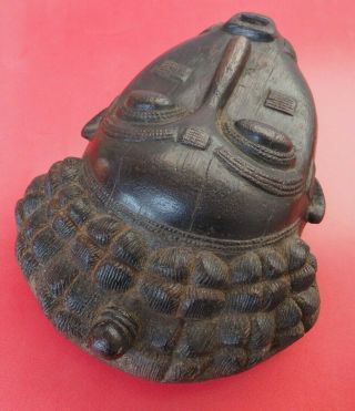 GOOD HEAVY WELL CARVED WEST AFRICAN BAULE AFRICAN TRIBAL ART WOODEN FACE MASK 6