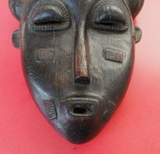 GOOD HEAVY WELL CARVED WEST AFRICAN BAULE AFRICAN TRIBAL ART WOODEN FACE MASK 7