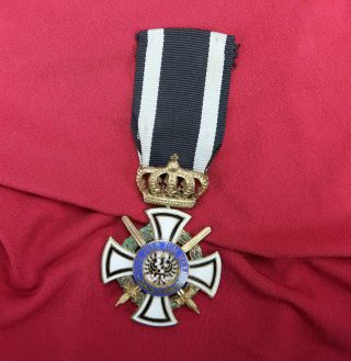 Ww1 German Medal Badge Enamel Ww2 Knight Cross Military Hohenzollern Order Sword