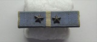 Vintage U.  S.  Korean War Service Medal Ribbon Bar 3/8 " 2 Battle Stars
