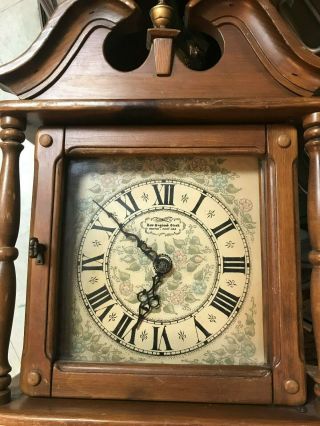 Vintage England Clock Co.  Wall Clock Weighted Movement Chime Colonial Style