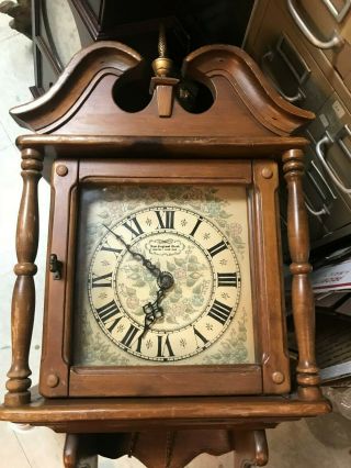 Vintage England Clock Co.  Wall Clock weighted movement chime Colonial Style 2