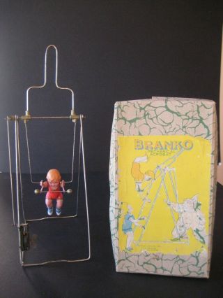 1930s BRANKO THE MECHANICAL ACROBAT_WIND - UP CELLULIOD TOY WITH BOX_JAPAN 2