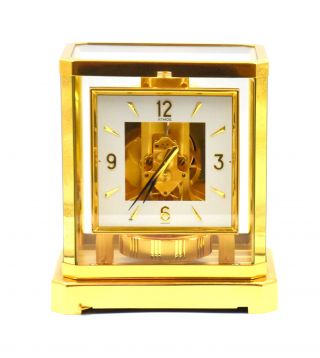 Jaeger Lecoultre Atmos Mantle Clock Square Face Brass 15j Papers 528 - 8