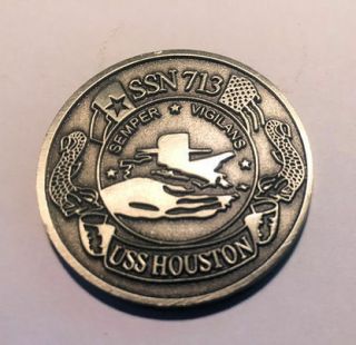 Challenge Coin Uss Houston Ssn - 713 Usn Nuclear - Powered Submarine_fast Attac