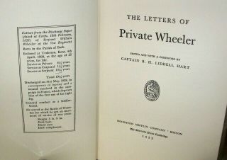 The Letters of Private Wheeler by B H Liddell Hart - 1st Ed Napoleonic Wars 1952 6