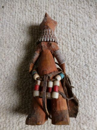 East African Fertility Doll With Beads.  Wood Carving.  Kenya/tanzania.  Antique
