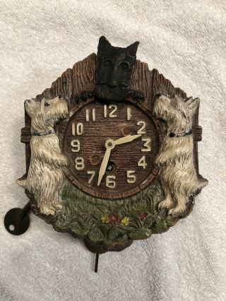 Animated Lux Scotty Dog Pendulette Novelty Clock 1930’s