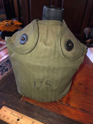 Us Military Vintage Korean - War Era Canteen Cup Cover - Stamped 1956 Dismounted