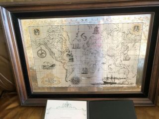 The Royal Geographical Society Sterling Silver & 24 Carat Gold World Map