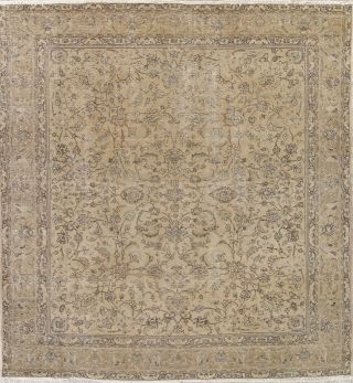 Antique All - Over Floral Muted Persian Oriental Distressed Wool Area Rug 9 