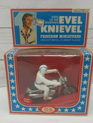 Vintage 1976 Ideal Evel Knievel Precision Miniatures Stuntbike Nib Nrfb