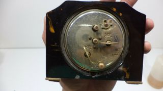 Vintage Seth Thomas Art Deco Wind Up Alarm Desk Clock Bakelite Black Swirl 6