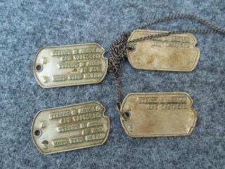4 WWII US Military Soldier Notched Dog Tag Union City Tenn Next Kin Worn 4