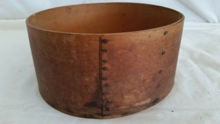 Antique 1800s Round Wood Dry Measure Pantry Box 10 " D X 5 " T,  Great Patina