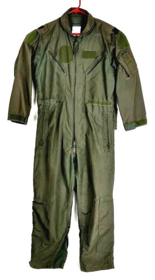 Us Air Force Usaf Nomex Fire Resistant Flight Suit Green Cwu27p 42s Lt Colonel