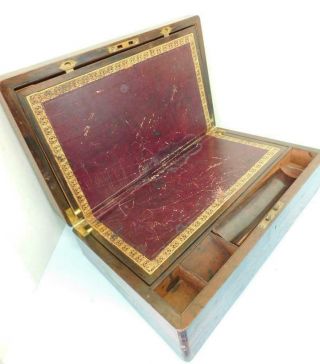 Rosewood Georgian Early Victorian Writers Slope Desk Box 1800s