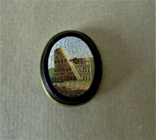 Antico Micro Mosaico Romano Xix Secolo Veduta Del Colosseo