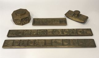 Antique LCT Tiffany Studios York Bronze “Bookmarks” Pattern Inkwell (c.  1904) 10