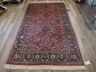 5x9ft.  Signed Handmade Wool And Silk Persian Design Rug