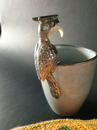 Old Seashell & Metal Woodpecker Hanging Cigarette Rest …beautiful & Unique Colle