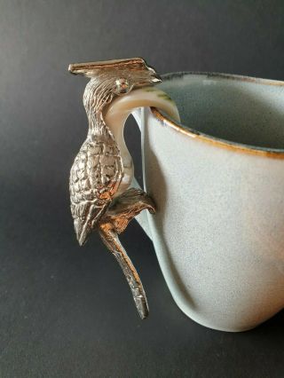 Old Seashell & Metal Woodpecker Hanging Cigarette Rest …beautiful & unique colle 4