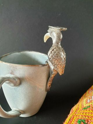 Old Seashell & Metal Woodpecker Hanging Cigarette Rest …beautiful & unique colle 7
