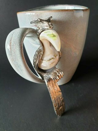 Old Seashell & Metal Woodpecker Hanging Cigarette Rest …beautiful & unique colle 8
