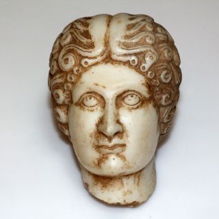 Extremely Rare Roman Marble Female Head From Statue Circa 200 - 300 Ad - 1115 Grams