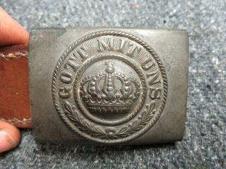WWI IMPERIAL GERMAN ARMY BELT BUCKLE W/ 1917 DATED TAB - - PAINT 2