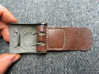 WWI IMPERIAL GERMAN ARMY BELT BUCKLE W/ 1917 DATED TAB - - PAINT 4