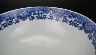 LARGE Antique Chinese Blue and White Porcelain Punch Bowl QIANLONG 18th C 12
