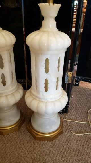 Monumental Alabaster lamps art deco 2