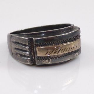 Vintage Wwii Manila Philippines Us Military Soldier Trench Art Ring Sz 9.  5 Ldk7