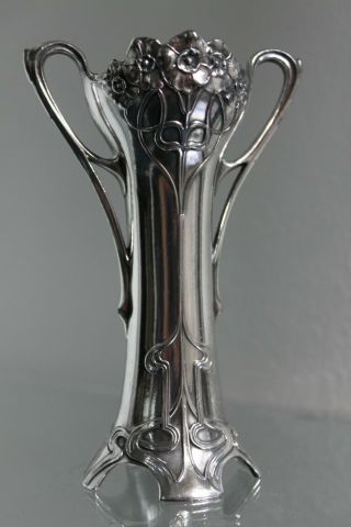Rare C 1900 Wmf Art Nouveau Bud Vase Silver Ep Jugendstil Organic Design Stamped