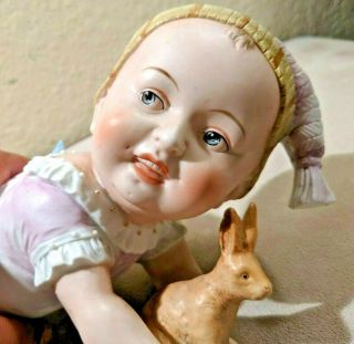 Antique German Gebruder Heubach Huge 12 " Girl Doll Piano Baby Bisque Figurine