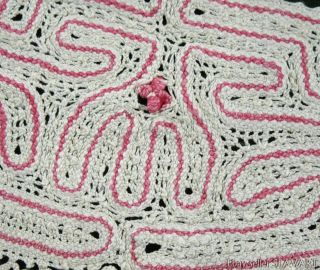 Antique 19th C handmade linen bobbin lace trim Slovak folk art textile European 4