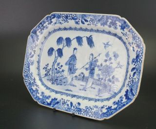 LARGE Antique Chinese Porcelain Blue and White Plate Dish Charger QIANLONG 18thC 10