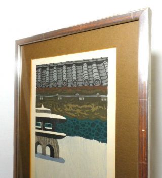 JUNICHIRO SEKINO (JAPAN 1914 - 1988) FRAMED COLOR WOODBLOCK STONE LANTERN 176/200 5