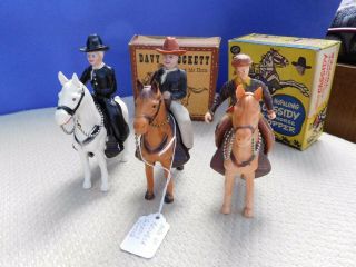 Rare Ideal Hopalong Cassidy,  Davy Crockett In Boxes W/ Canadian Figure