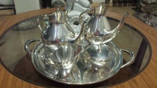 1475g High Class Sterling Silver Plain Style Coffee Tea Set 5 Items